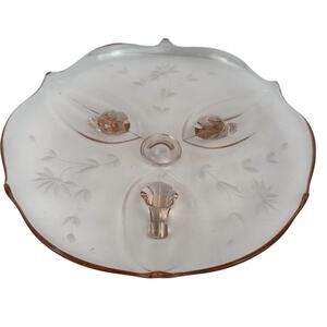 VTG Depression Glass 10" Cake Plate Pink by Lancaster Jubilee Pattern